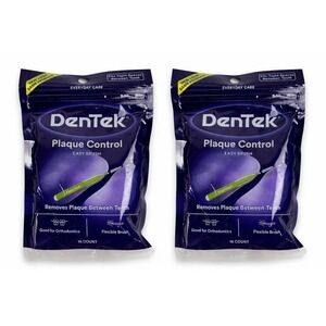 2 Packs DenTek Plaque Control Easy Brush Interdental Brushes Fit Tight Spaces 16